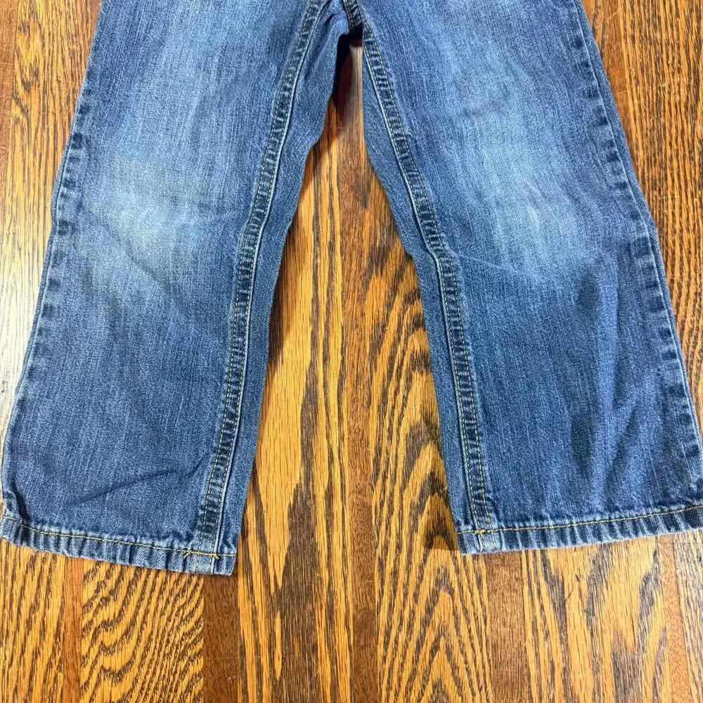 Old Navy 3T Blue Denim Jeans Elastic Waist Adjustable Button Toddler Boys Pants